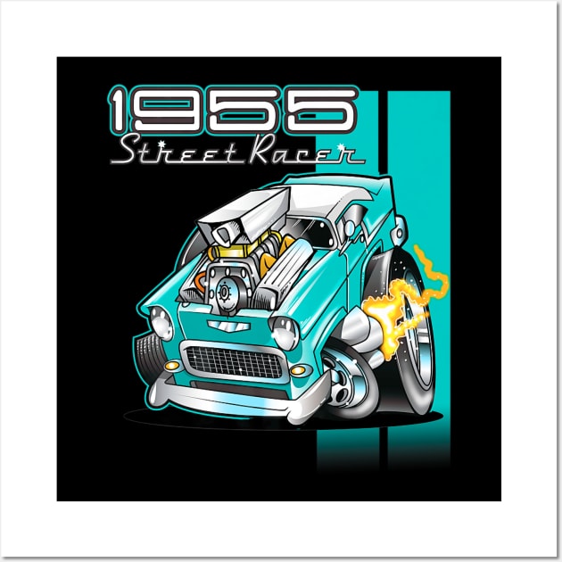 55 Chevy Hot Rod Wall Art by Nifty T Shirts